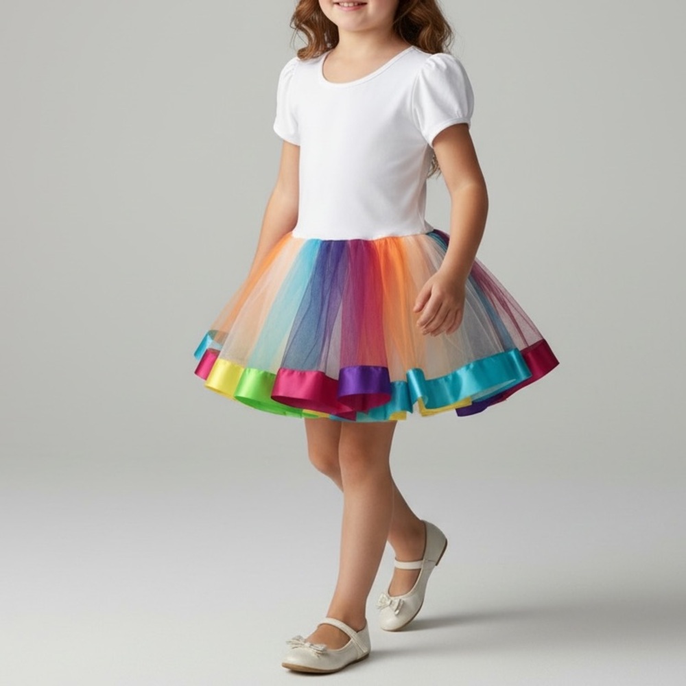 Wenchoice Colorful Rainbow Kids Dress Size L